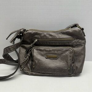 Stone Mountain USA Crossbody Purse Bag Gray Polyurethane Leather